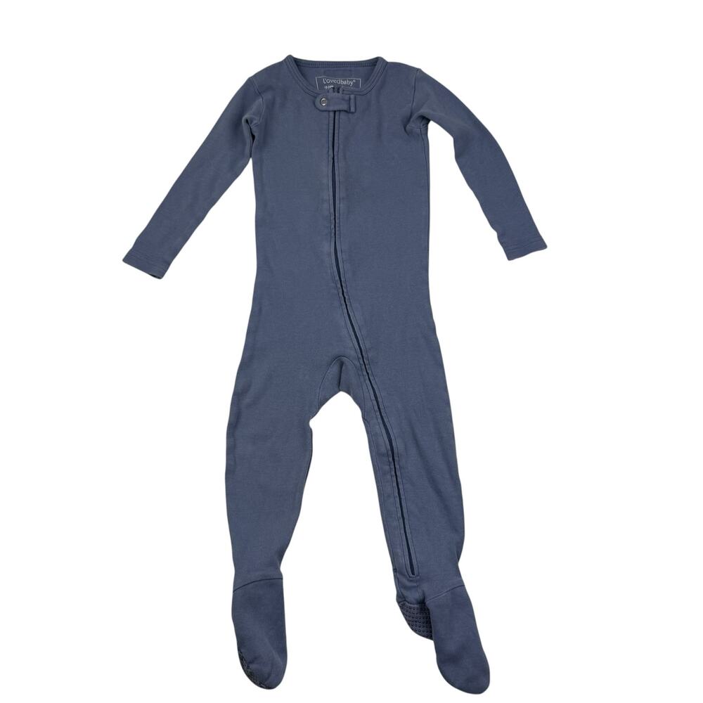 L’ovedbaby Organic Blue Footie Sleeper Pajamas, 18/24m